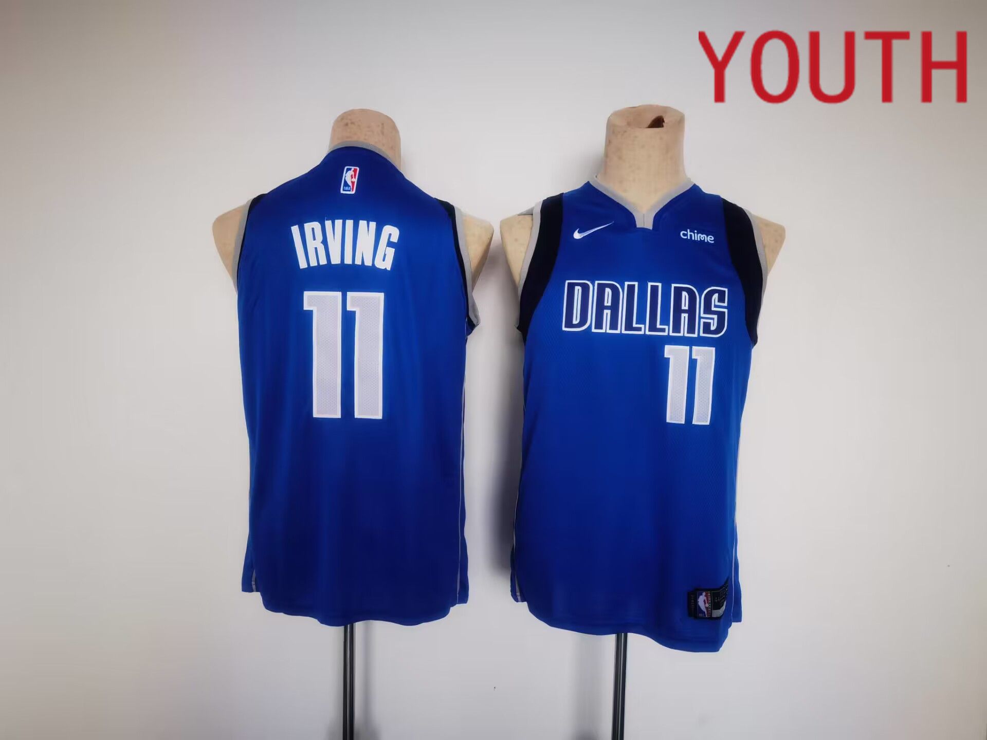 Youth Dallas Mavericks #11 Irving Blue Game Nike 2023 NBA Jersey